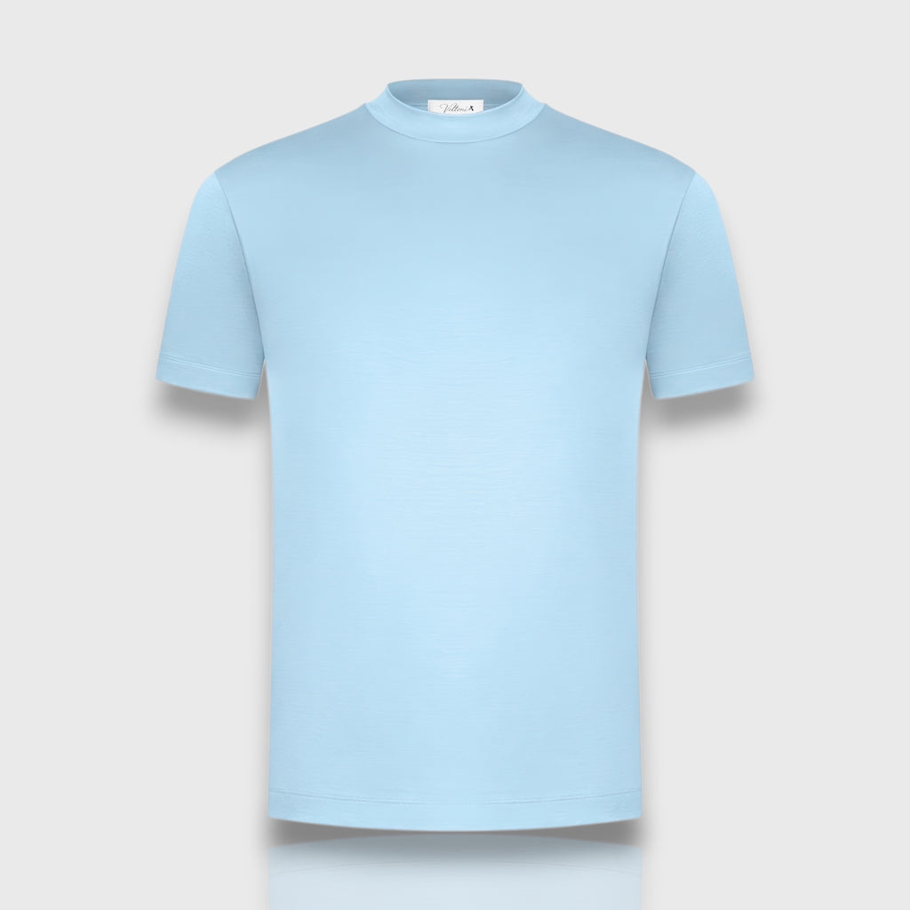 T-SHIRT MERCERIZED BLEU CLAIR