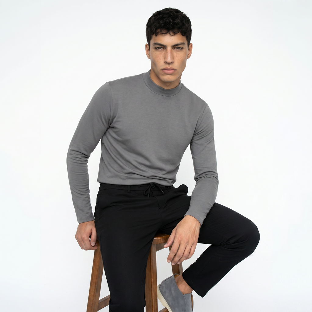 LONGSLEEVE MERCERIZED GRIS