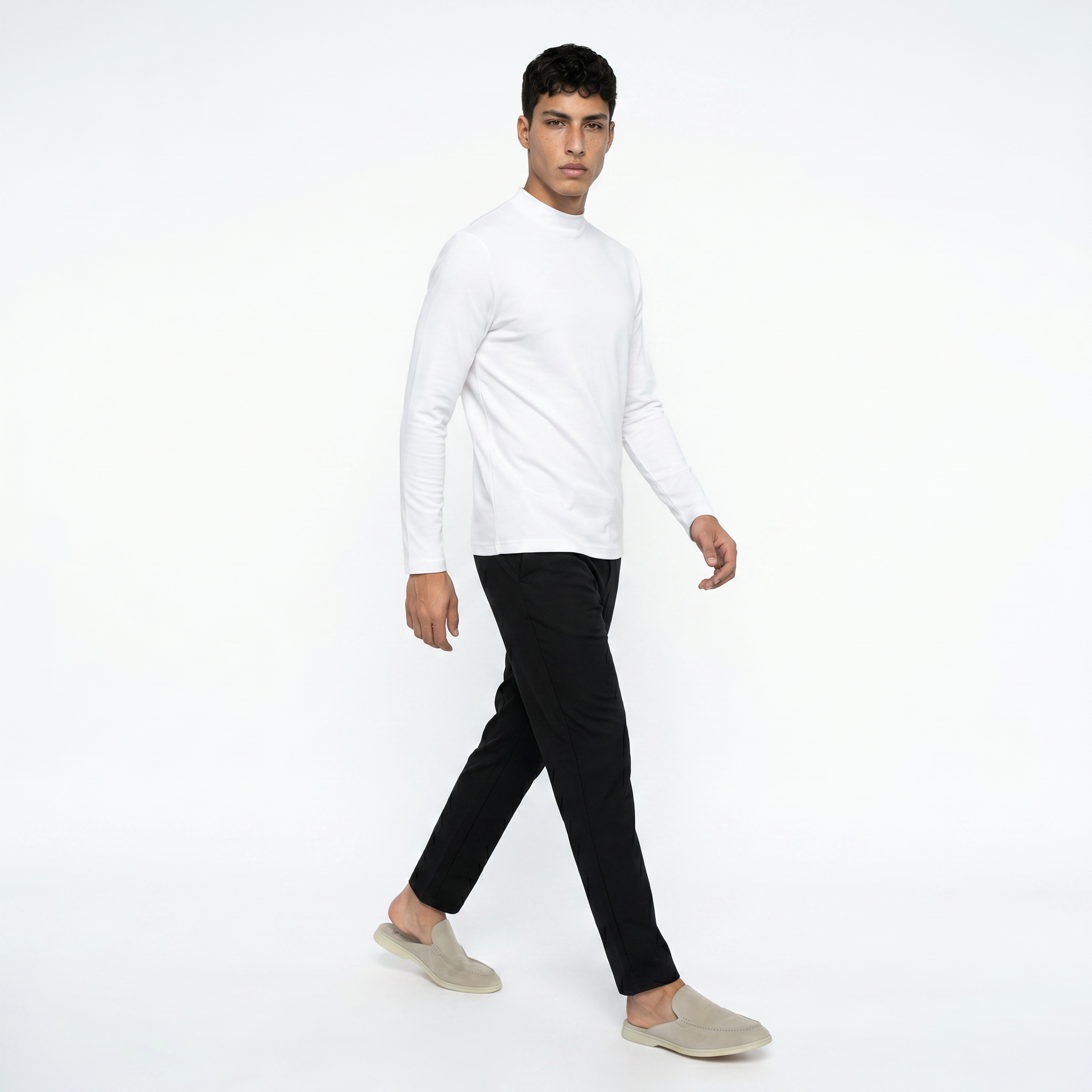 LONGSLEEVE MERCERIZED BLANC