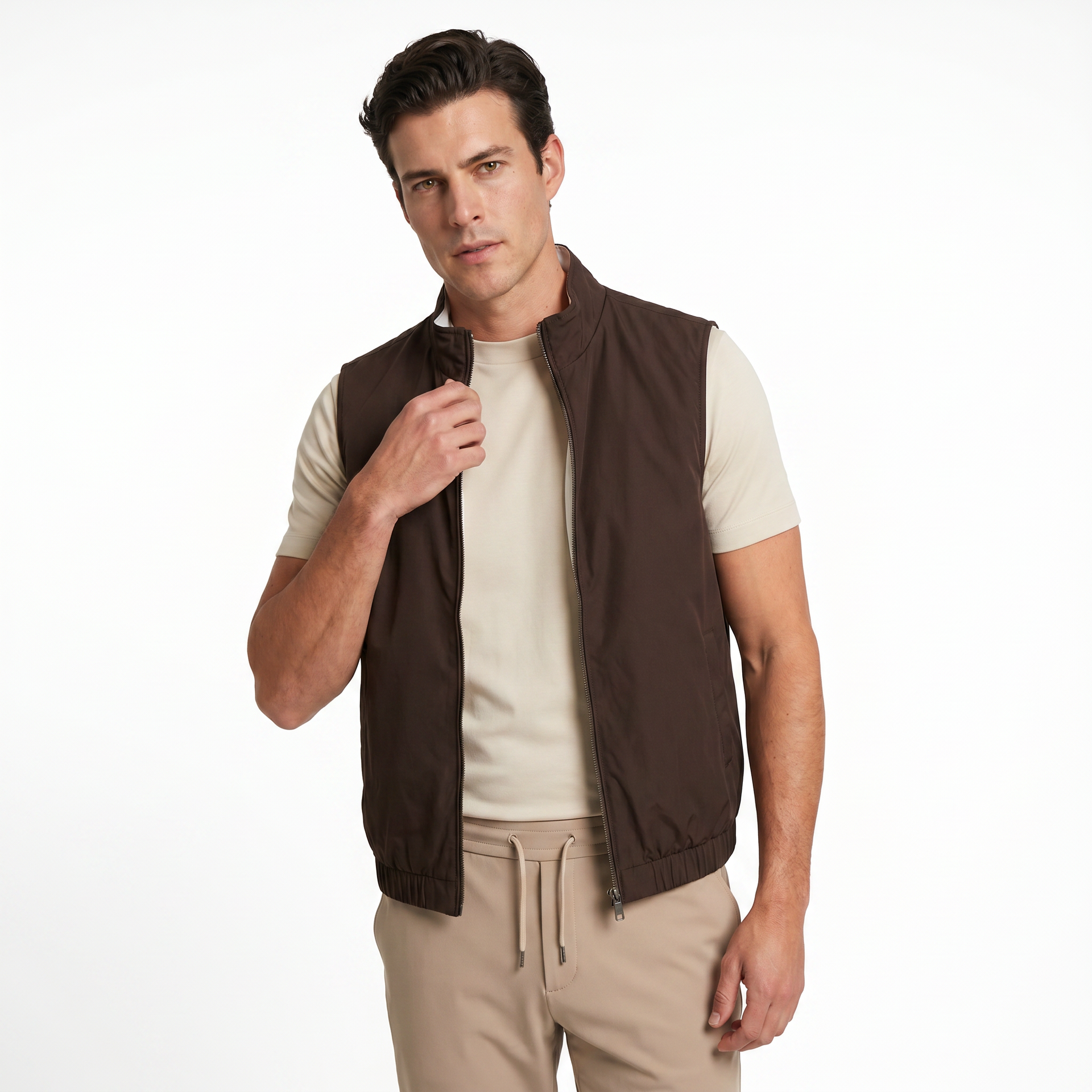 SANS MANCHES REVERSIBLE MARRON