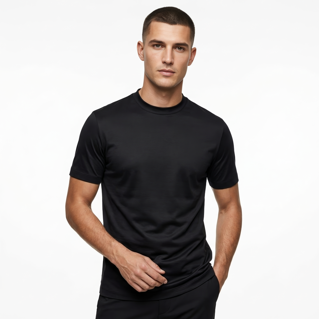 T-SHIRT MERCERIZED NOIR
