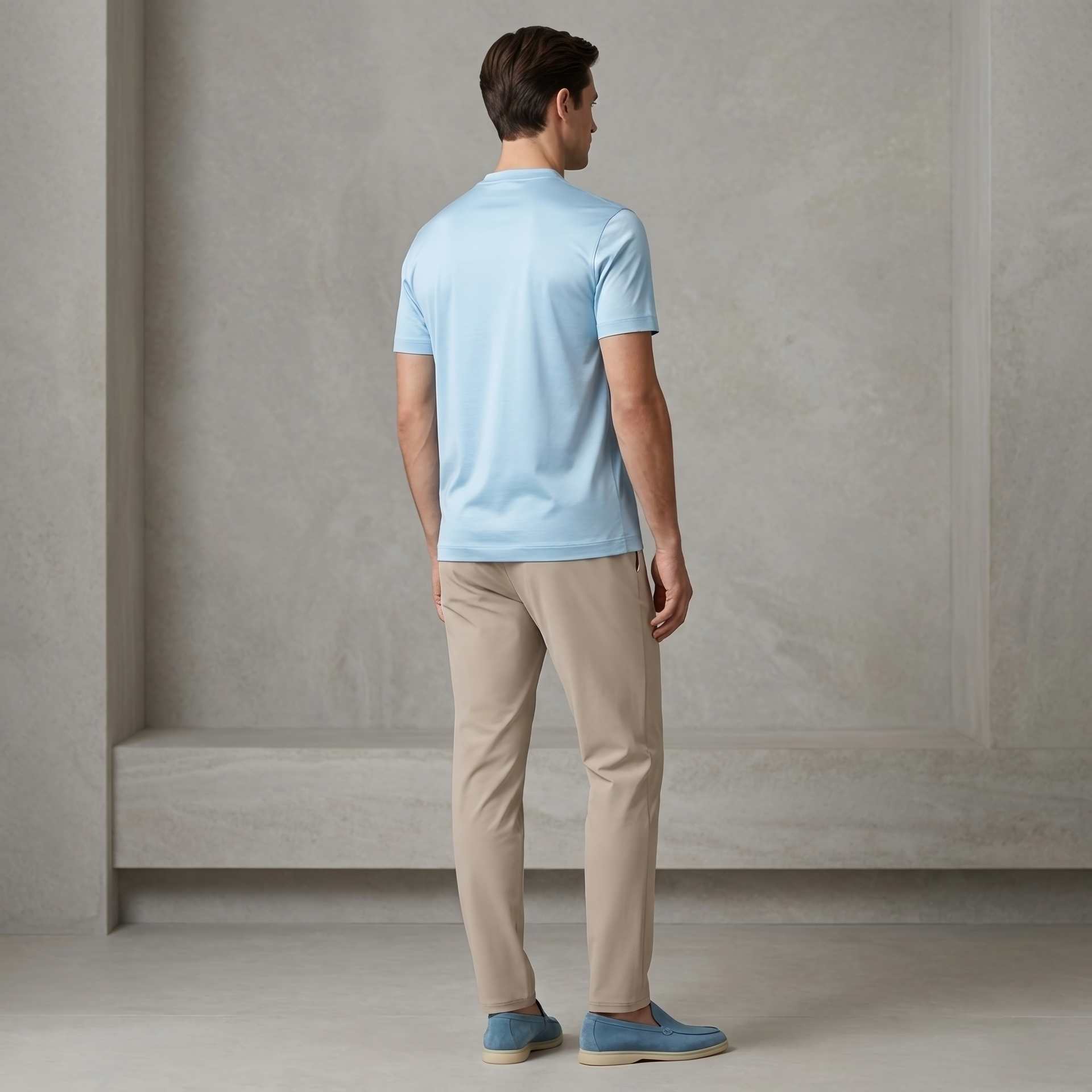T-SHIRT MERCERIZED BLEU CLAIR