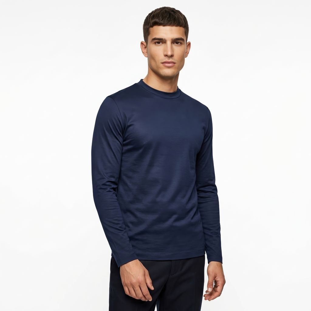 LONGSLEEVE MERCERIZED MARINE