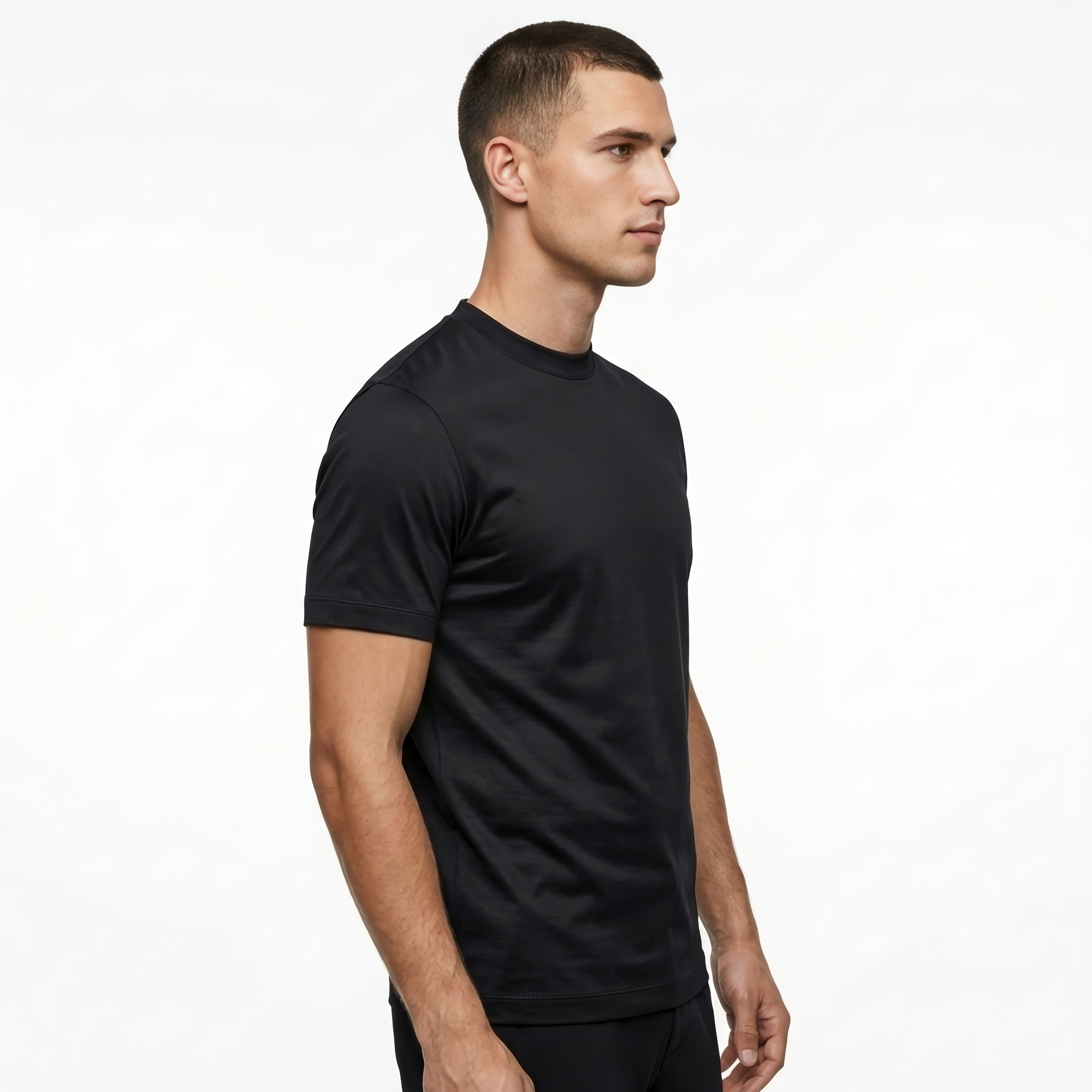 T-SHIRT MERCERIZED NOIR