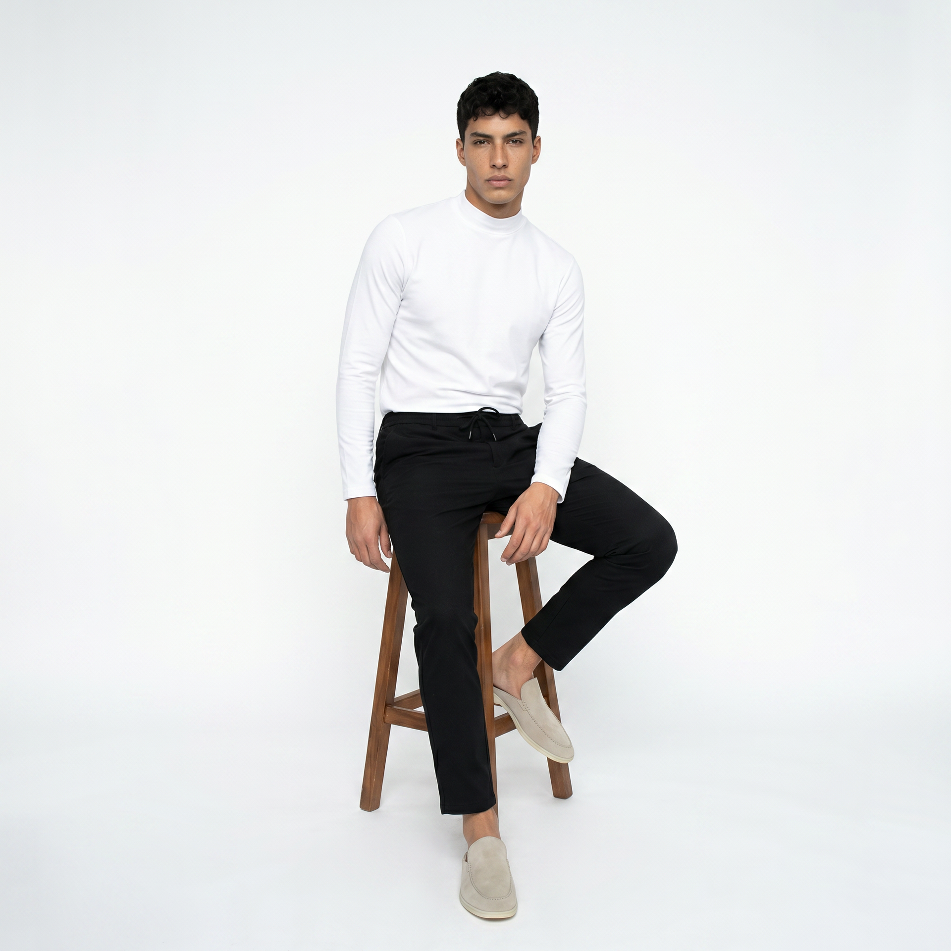 LONGSLEEVE MERCERIZED BLANC